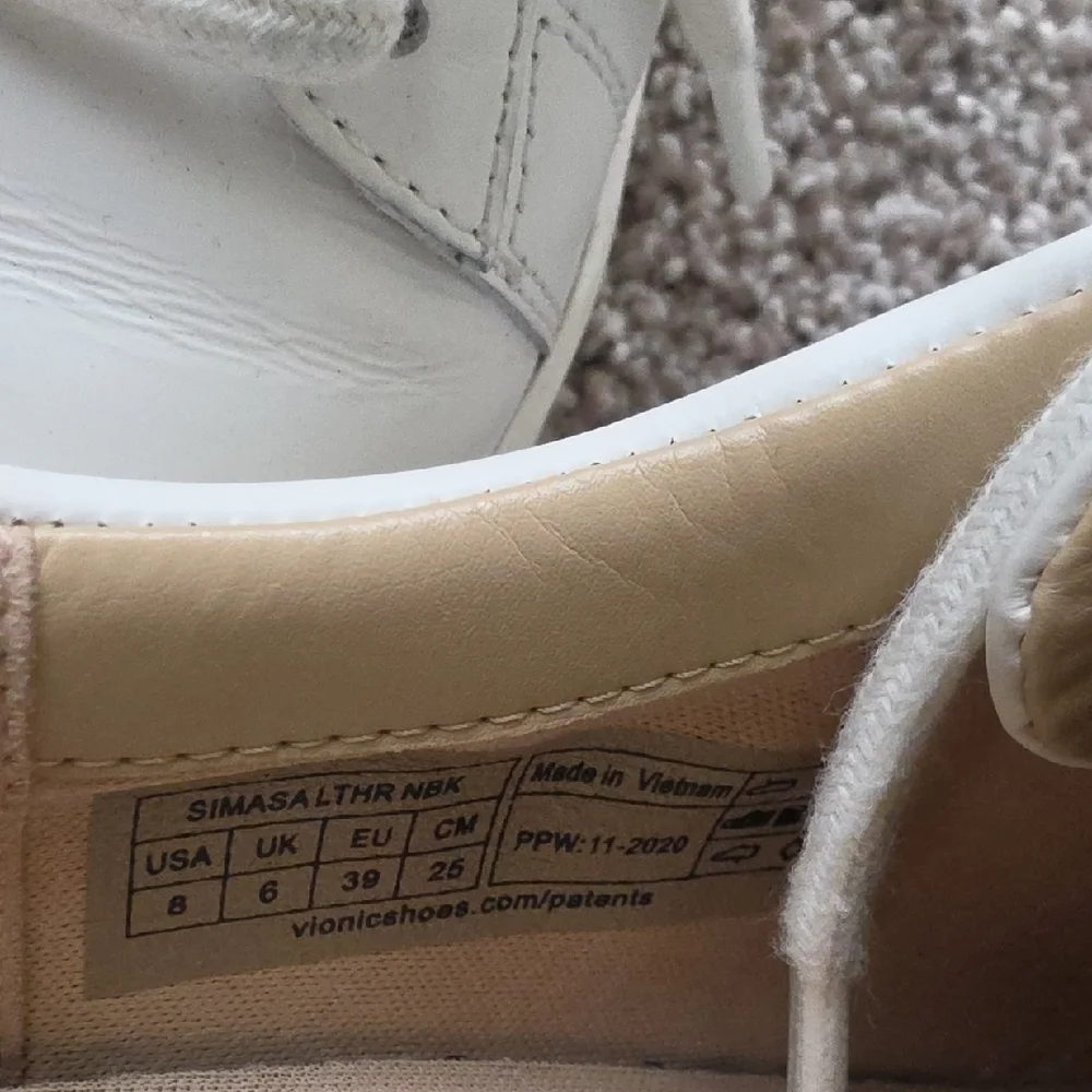 Vionic White Leather Sneakers with Pastel Blue, Green, and Lavender Accents - Picture 4 of 4